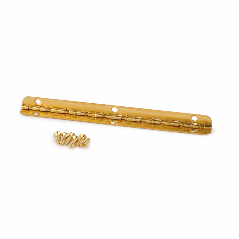 Small Piano Stop Hinge - Brass Plated - Size:7 mm x 96 mm